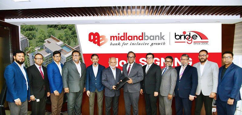 মিডল্যান্ড ব্যাংক পিএলসি. এবং ব্রিজ হোল্ডিংস লিমিটেডের মধ্যে সমঝোতা স্মারক (এমওইউ) স্বাক্ষর